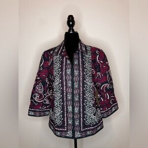 Coldwater Creek Red and Black Paisley Blouse